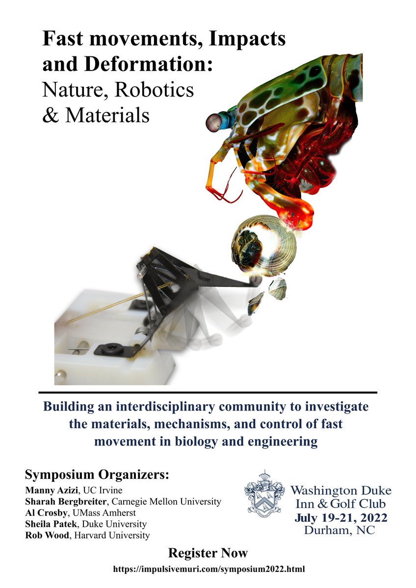 Register now for a symposium bringing together biologists, material scientists and roboticist who are trying to understand the mechanics behind the fastest movements on the planet. impulsivemuri.com/symposium2022.…