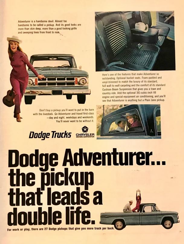 A 1968 #Dodge #Adventurer ad for #ThrowbackThursday! #TBT #CranbrookDodge #CranbrookDodgeOnTheStrip #DodgeAdventurer #ClassicDodge #VintageDodge #ClassicTruck #VintageTruck