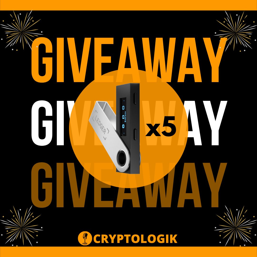 LogikCrypto's tweet photo. 🚨GIVEAWAY 5  LEDGER  NANO  S🚨
⚡️Pour célébrer les 10K sur twitter⚡️

🚀5 Gagnants 

⬇️Pour participer :

✅Follow @LogikCrypto &amp; @CryptoVectorson
✅Retweet &amp; Like

⏳TAS 19/04/22 à 21h sur Twitch 

🤞BONNE CHANCE

#Giveaway #CONCOURS #Crypto https://t.co/cQGyq3W4fM