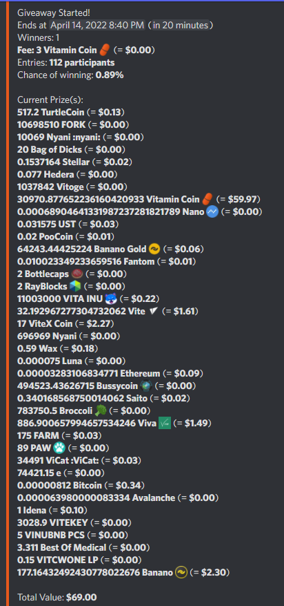 tooeet's tweet photo. #vitc community having fun just now with #vite tokens and not only! Join @Vitamin_Coin discord to take part in similar giveaways in the future!
#hbar #xlm #btc #vinu #saito #wax #Giveaway https://t.co/o9IvlLQDsT