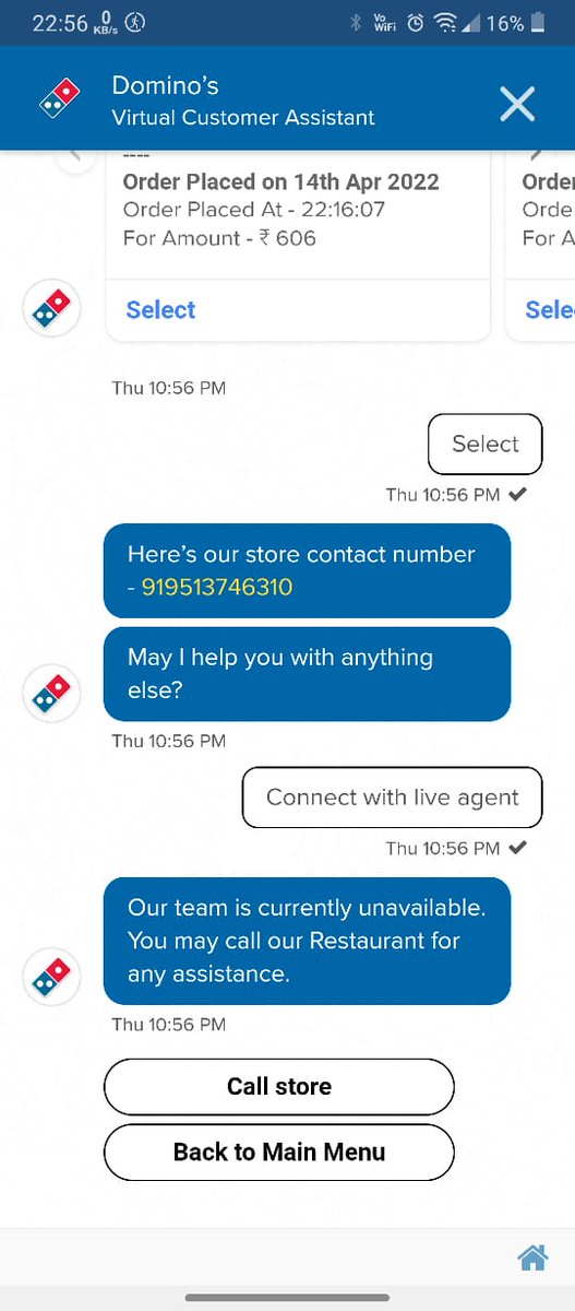 onionlinux's tweet image. What a stupid support from @dominos @dominos_india , they are telling call at store but store number is not reachable.
No reaponse since last 45 minutes.
#pizza #bad_support #dominos #worst_experience