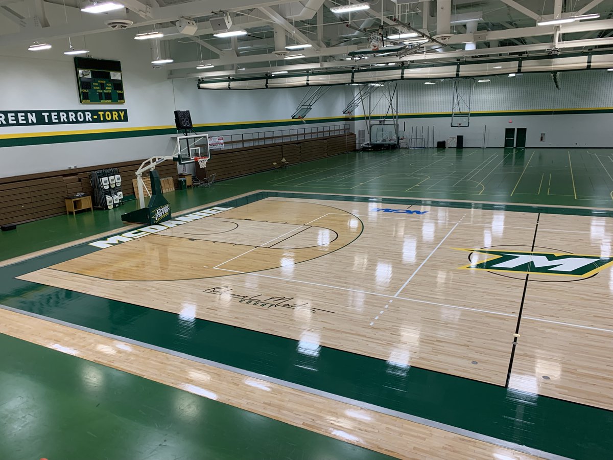 McDaniel_MBB's tweet photo. Baskets are up on the court. New design, upgraded lighting - looks Terrific!! https://t.co/YOsRUXNLCA