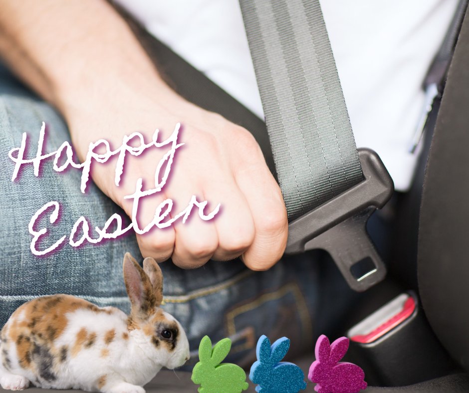 Happy Easter from #RCMPNL. If you have to travel on our highways this weekend remember to make sure the driver and all passengers are buckled up! #BuckleUpNL #SeatBeltsSaveLives