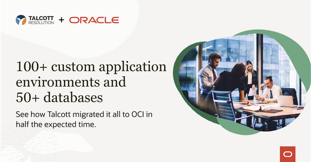 parthapop's tweet photo. See how #financial services firm Talcott Resolution migrates 75% of IT portfolio to @OracleCloud Infrastructure using Exadata Cloud Service: https://t.co/ugddSbFTFv https://t.co/hOAX81IDKB