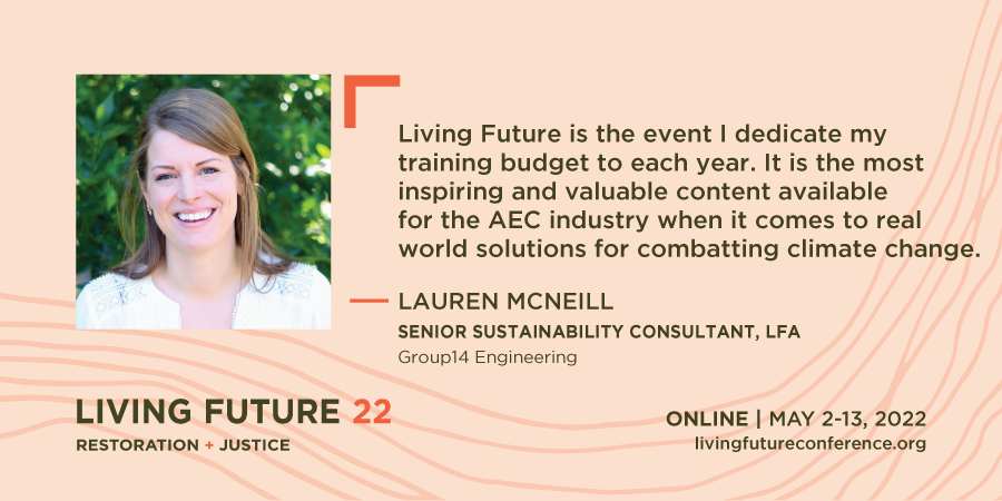 Living_Future's tweet photo. #LivingFuture2022 offers ten days of inspiration in the transformative work of the global #RegenerativeBuilding community. Join us online May 2 - 13, 2022! https://t.co/jsOLKqNyze
#ClimateJustice #EcologicalRestoration #GreenBuildings #LivingFuture #LivingBuildings https://t.co/hAAX3b3bpb