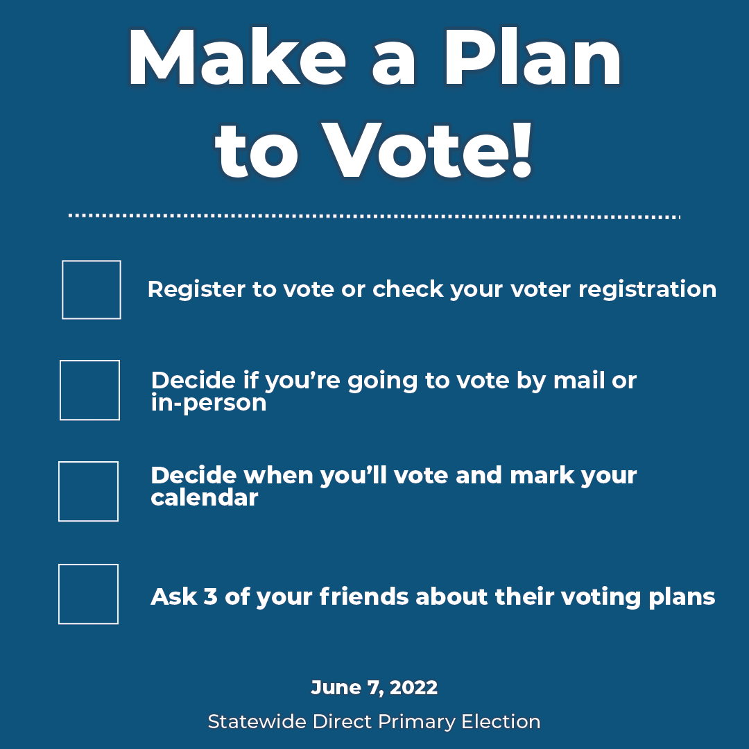 Are you ready to vote? What's your game plan? 

- Did you just move across counties and need to register? 
- Will you vote by mail? 
- Will you drop it at a Vote Center or Official DropBox? 
- Or will you vote in person at a neighborhood Vote Center?