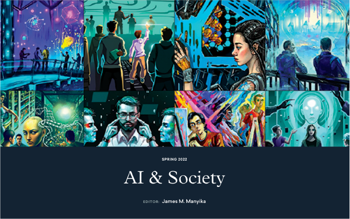 DigEconLab's tweet photo. Just released: The spring issue of Dædalus titled AI &amp; Society features Erik Brynjolfsson's article "The Turing Trap: The Promise &amp; Peril of Human-Like Artificial Intelligence."

Read it now: https://t.co/8uf2vyrQYU

@erikbryn 
@americanacad https://t.co/RMNdtGRD70