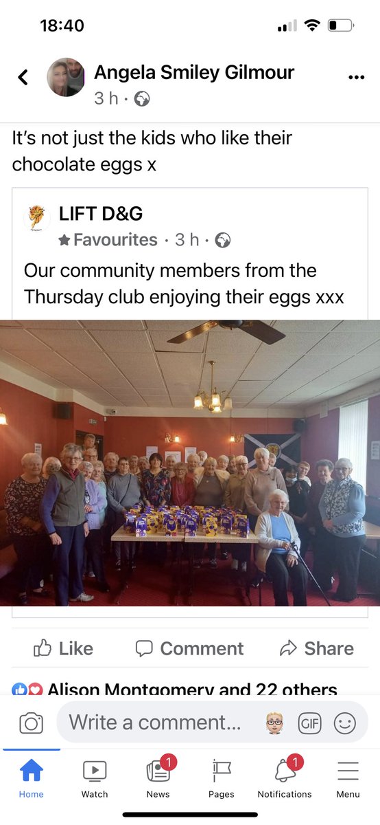 LochsideLIFT16's tweet photo. What a lovely photo of lovely community members. Lift treated them all to Easter eggs. #UnityInOurCommunity #Easter #supportdg @DerekHextall @crichton_derek @_mattbaker #Lochsideclub https://t.co/K47pKrgG2O