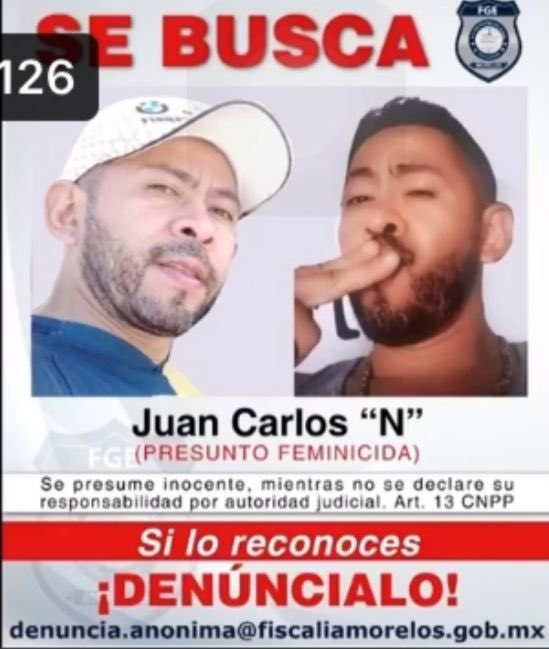 TelevisaMorelos's tweet photo. La Fiscalía General del Estado difundió la ficha de búsqueda de Juan Carlos “N”, quien esta identificado como el feminicida de la estudiante Evelin, quien fue asesinada en Cuautla tras acudir a una entrevista de trabajo.
Información: @delafuente_repo https://t.co/XEEdViESUn