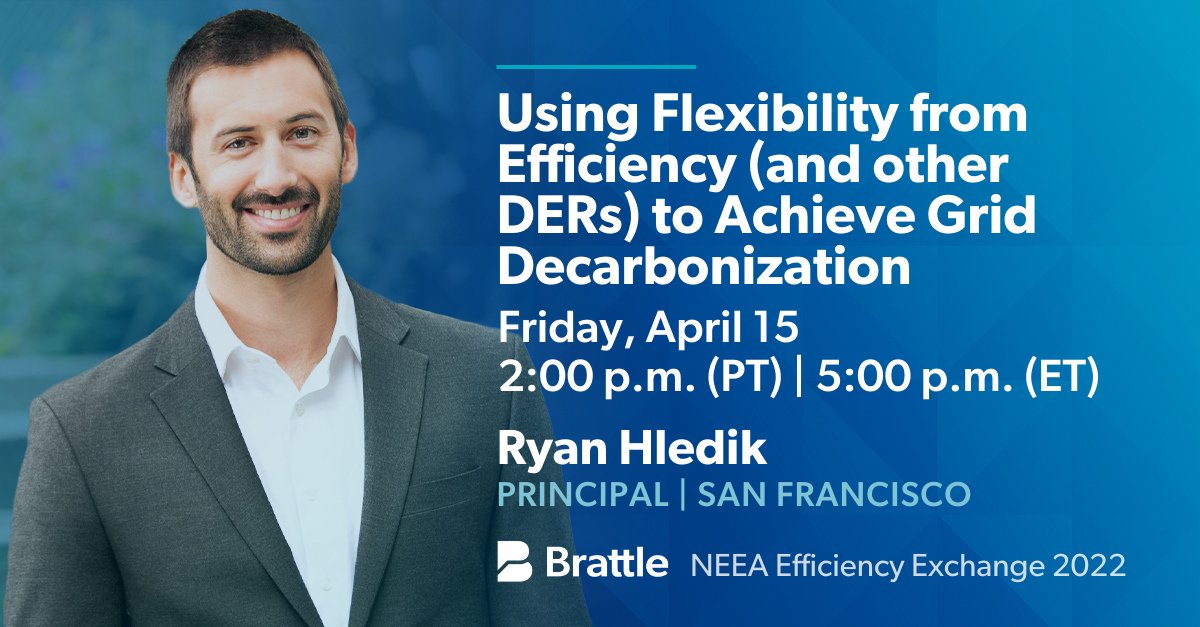 TheBrattleGroup's tweet image. Principal Ryan Hledik will discuss the role of efficiency and #loadflexibility in achieving #decarbonization goals at the @nwalliance Efficiency Exchange. bit.ly/3JG7diz #EnergyTwitter