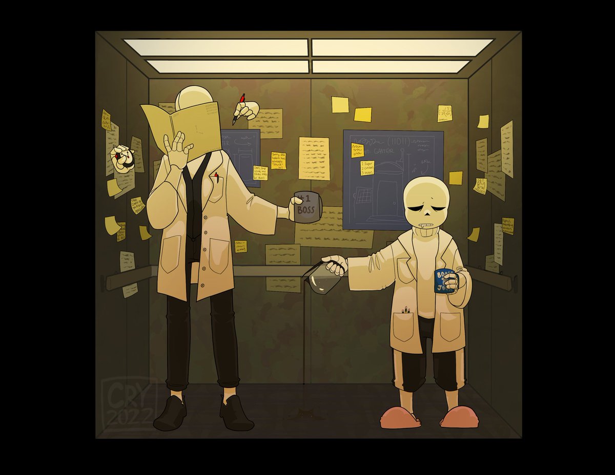 Cryolahx's tweet photo. New character except it just looks like classic universe art because it stems from a classic timeline 🤪

Undertale by Toby Fox

#Undertale #undertalefanart #sans #sansundertale #Underverse #inksans #wdgaster #gaster #OC #undertaleAU https://t.co/DyTZgq2JeO