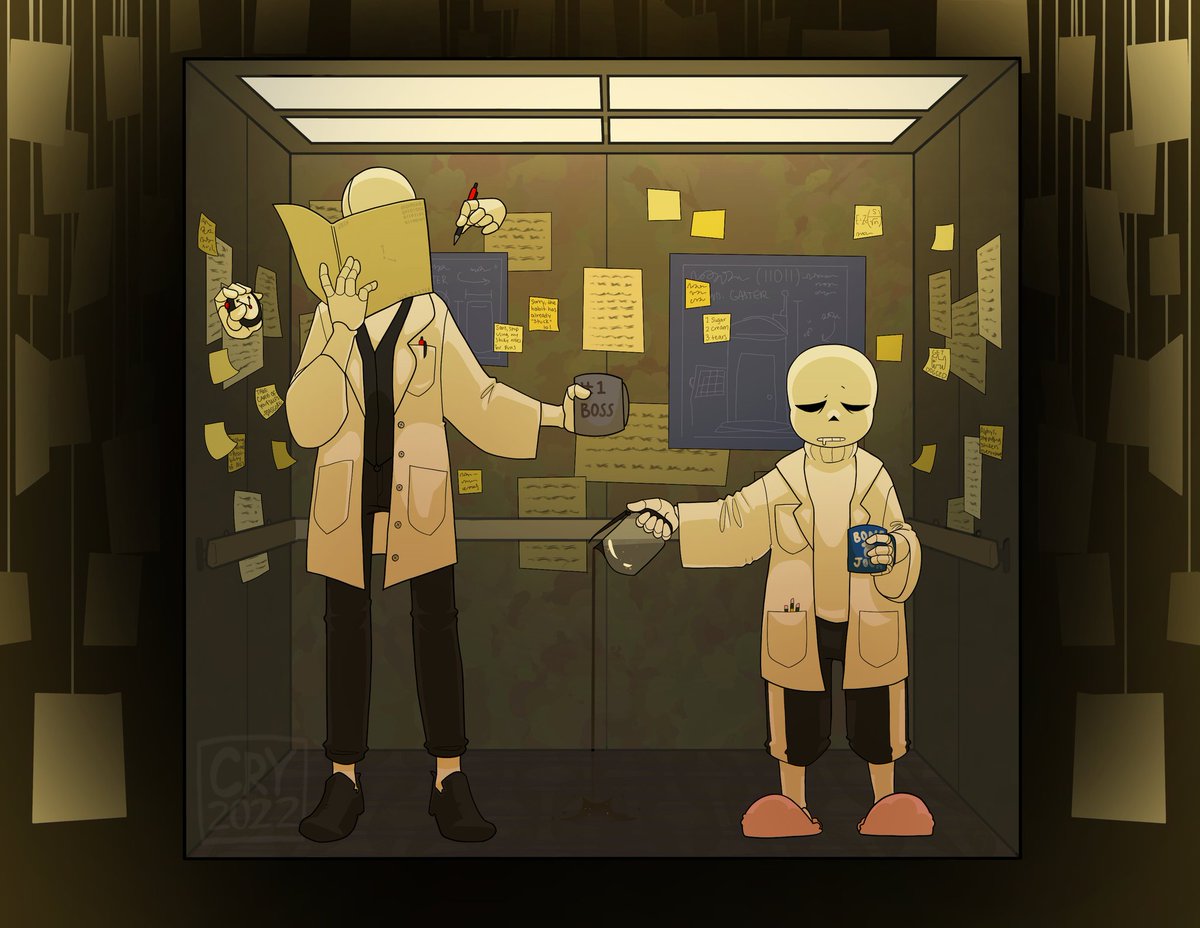 Cryolahx's tweet photo. New character except it just looks like classic universe art because it stems from a classic timeline 🤪

Undertale by Toby Fox

#Undertale #undertalefanart #sans #sansundertale #Underverse #inksans #wdgaster #gaster #OC #undertaleAU https://t.co/DyTZgq2JeO