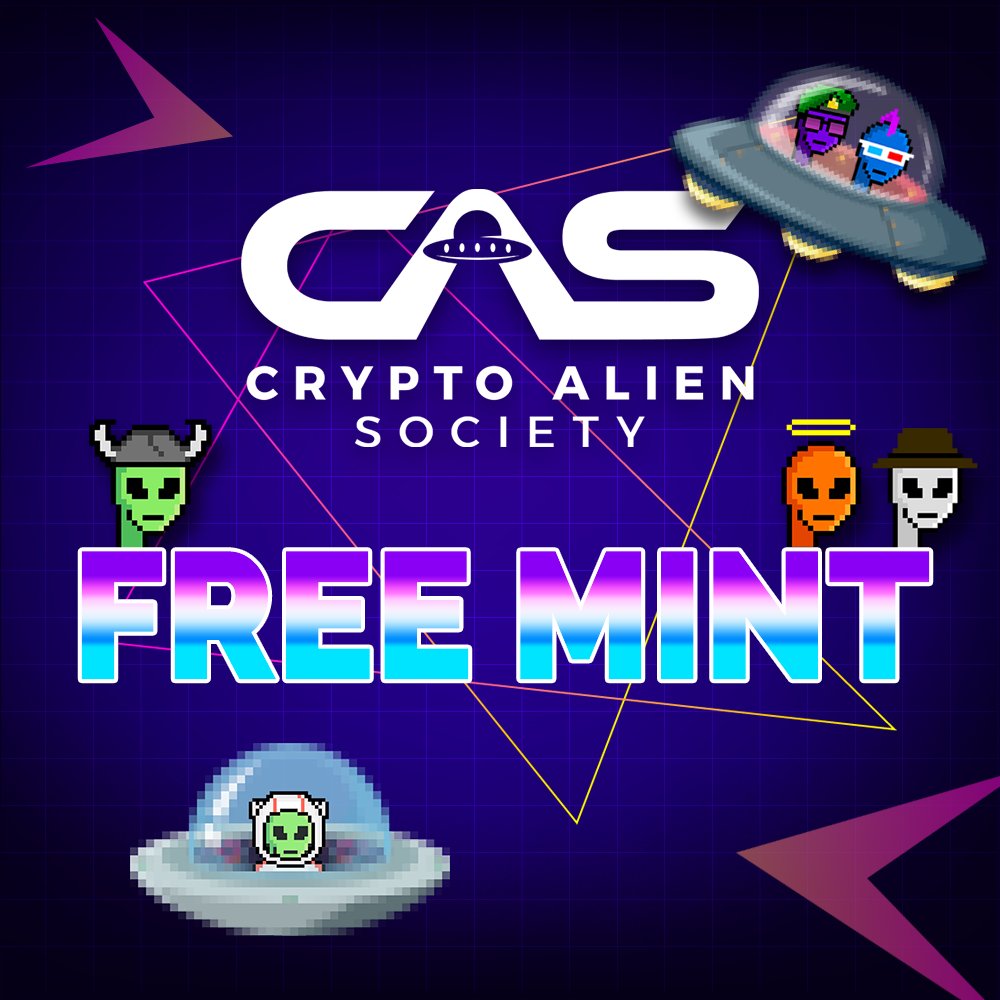 Crypto Alien Society will be FREE to Mint on Tues Apr 19th!💥🛸 

Join👽👉 discord.gg/CryptoAlienSoc… 🔥

🌌 Follow @CryptoAlienSociety
🔔 Turn On Post Notifications

#nft #nfts #nftcommunity #nftcollection #nftproject #nftdrop #nftcollectors #nftdrops #freemint #nftcollectibles