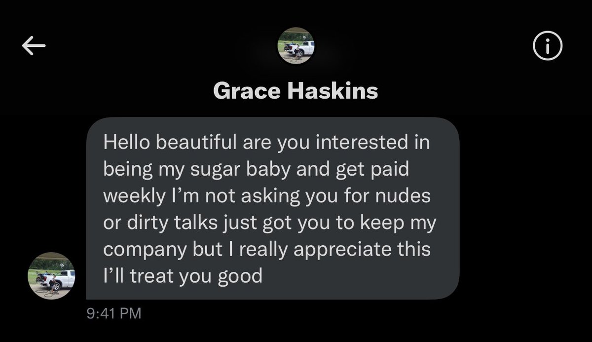 CatchingScams's tweet photo. @Graciehaskins12 is a 
🚨 VERIFIED SCAMMER! 🚨
Please #report &amp; #block! Do not answer their DM's. They will try to scam you out of money and personal information. Fake #SugarDaddy / #SugarMama.
BLOCK &amp; REPORT @GRACIEHASKINS12 

If you have proof of a scammer, send us a DM! https://t.co/sNeQGrCSZU