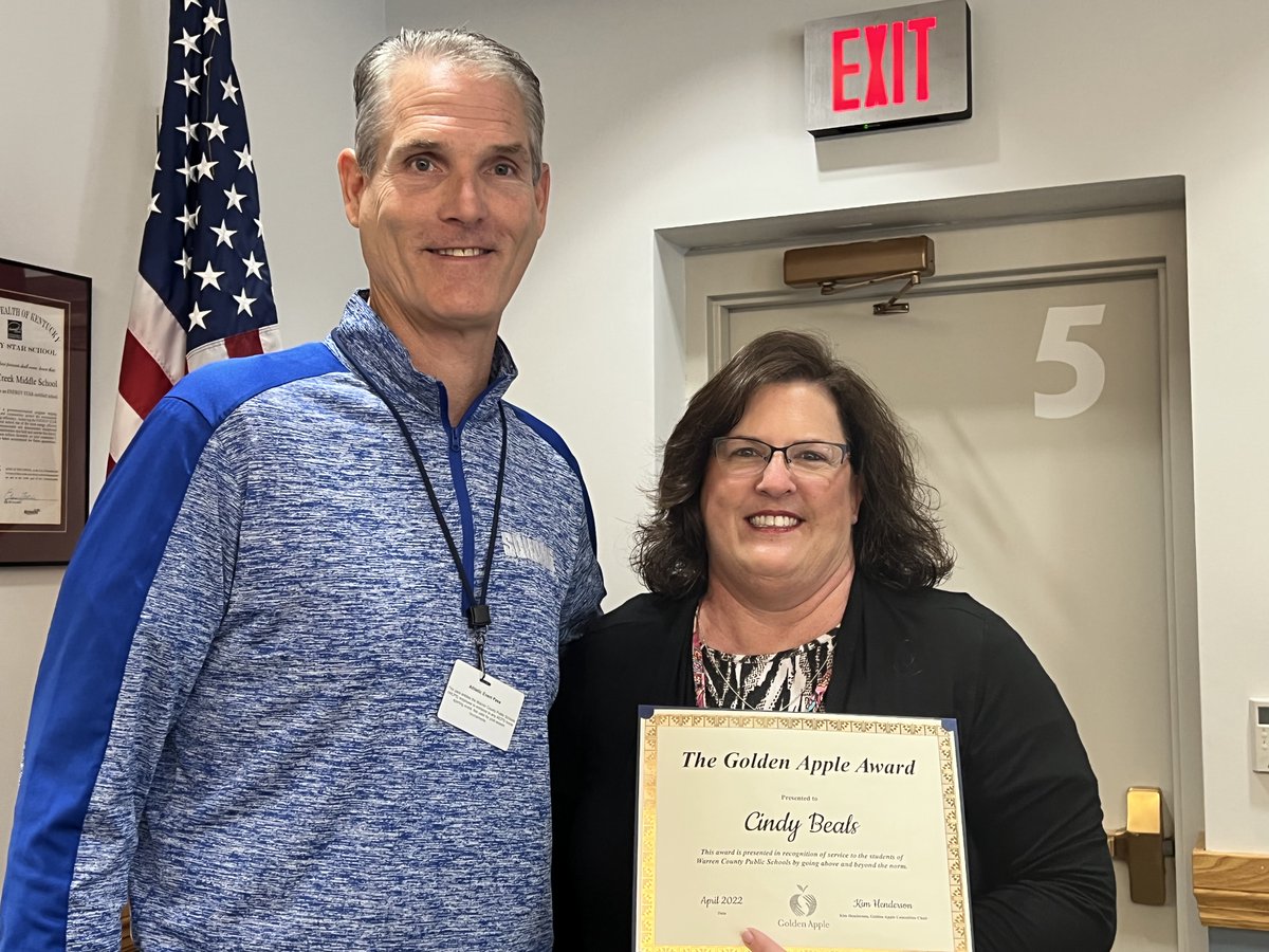 WarrenCoSchools's tweet photo. Congratulations to our Director of Assessment Cindy Beals for winning a Golden Apple Award!  She'll be honored at the April Board of Education meeting! #wcpsleads #BigDistrictBigOpportunities @Cindybeals @RobClayton10  @melsteph0801 @jkupchella @TraceyYoung17 https://t.co/YFha4xepwT