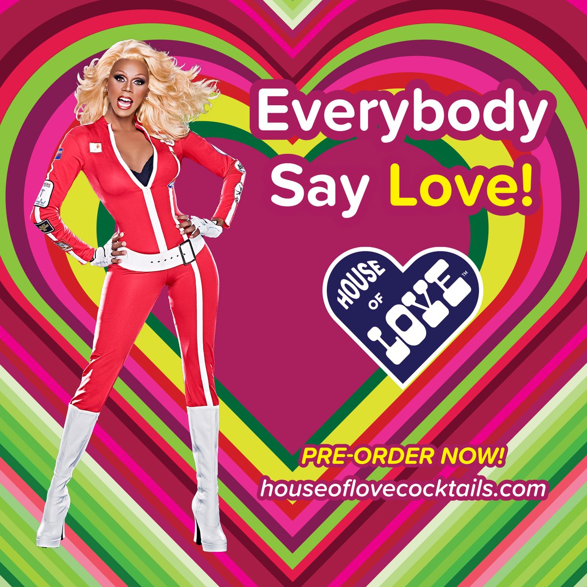Welcome to our HOUSE OF LOVE! 💗 HOUSE OF LOVE is the official cocktail + mocktail of <a href="/rupaulsdragrace/">RuPaul's Drag Race</a>, available in 6 fabulous flavors! 

Pre-order now at houseoflovecocktails.com 🍹 Must be 21+ to order. Drink responsibly, henny!