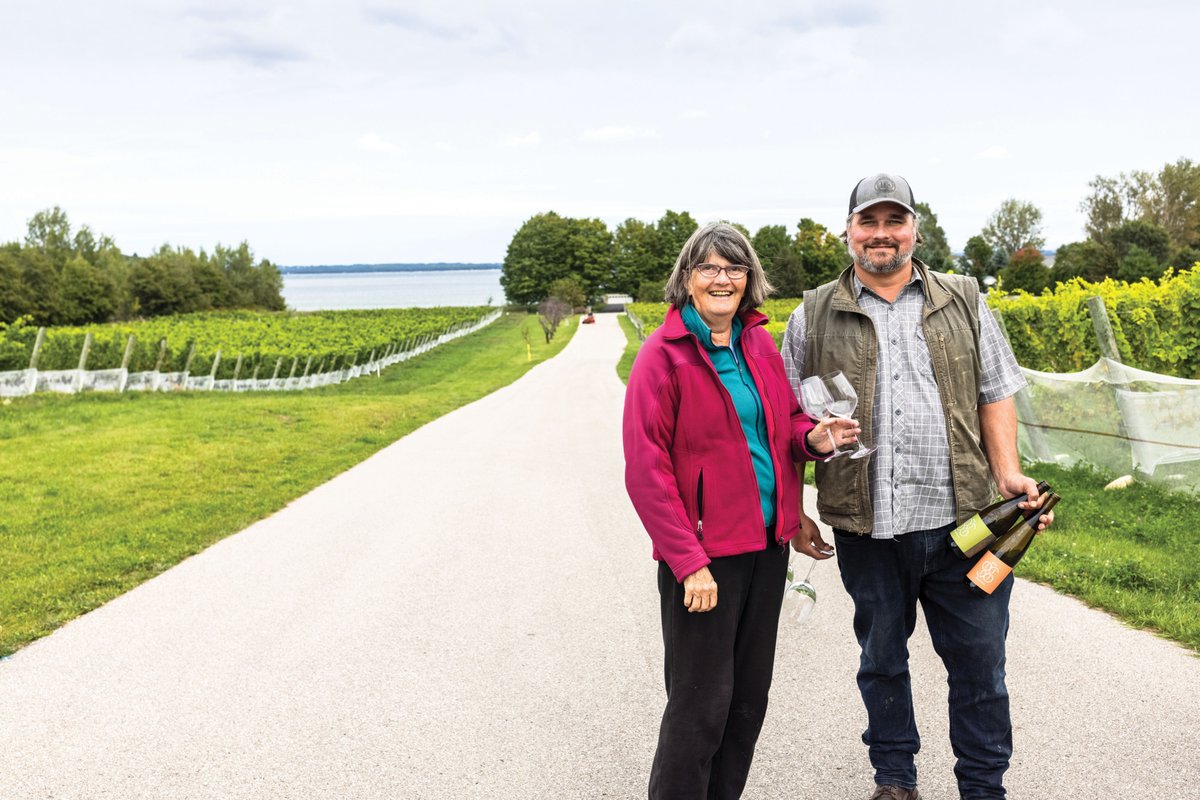 mynorth's tweet photo. In Vino Veritas! 🍇🍷🍾 @BosWine is bringing back-to-basics farming to the Up North vineyard scene. From biodynamically grown grapes to the new Elk Rapids tasting room, here's why the Northern Michigan food and drink industry is taking notice: https://t.co/8vmyGwkQNs https://t.co/mXilCtecvX