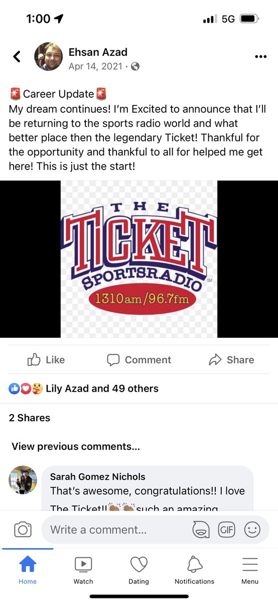 easportsdfw's tweet photo. One year ago today, I joined @dfwticket , and my dreams continued! And Iβm so happy to be apart of this station and continue to keep my dream alive! #futurehost #sportstalk #media https://t.co/i9L2o8d9OZ