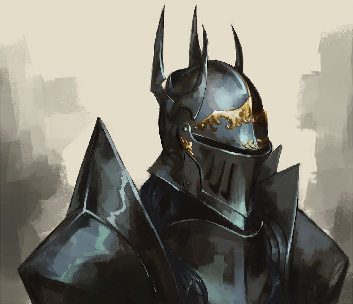 armor solo helmet full armor shoulder armor male focus 1boy  illustration images