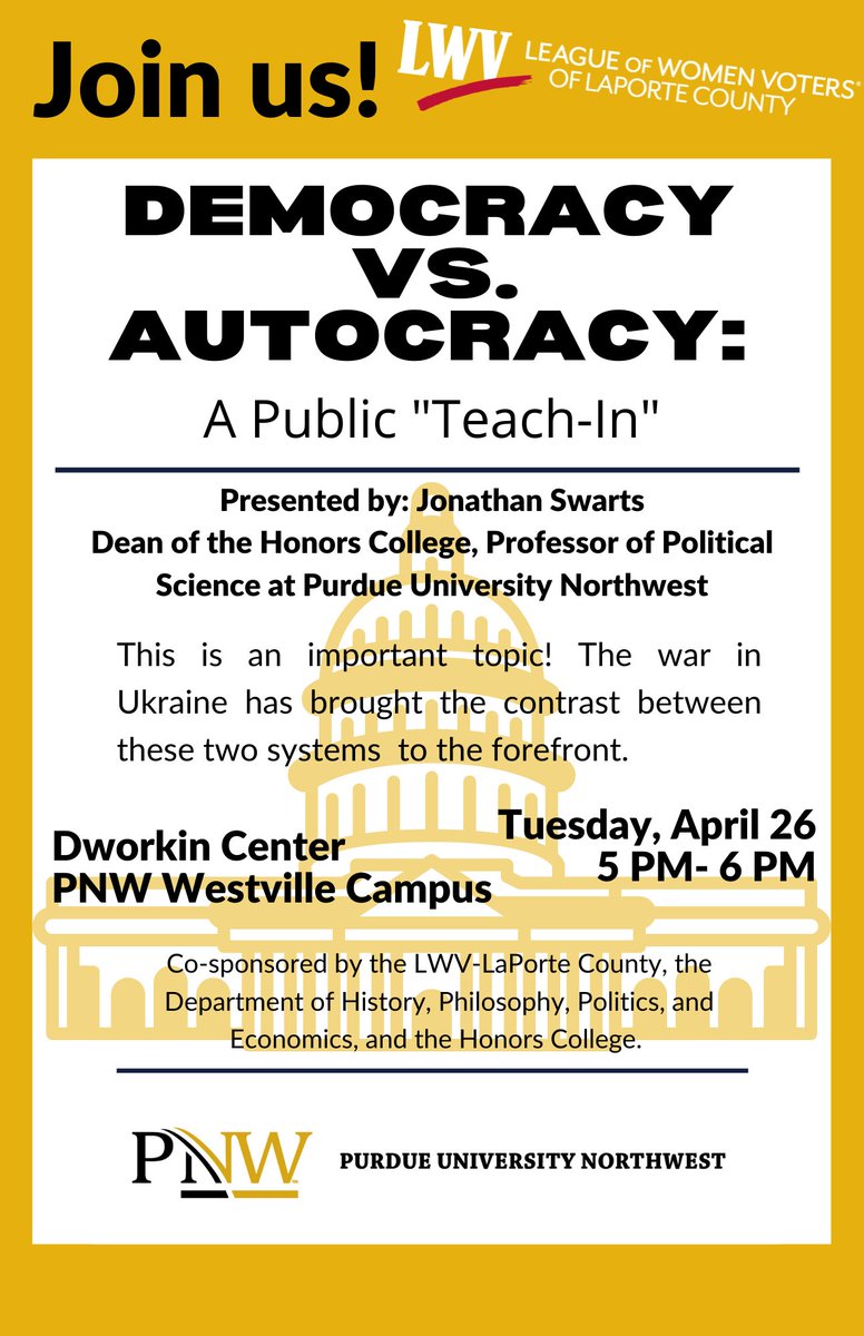 Join us April 26 for this Teach-In at @PurdueNorthwest Westville campus. fb.me/e/8WICIDBYI
