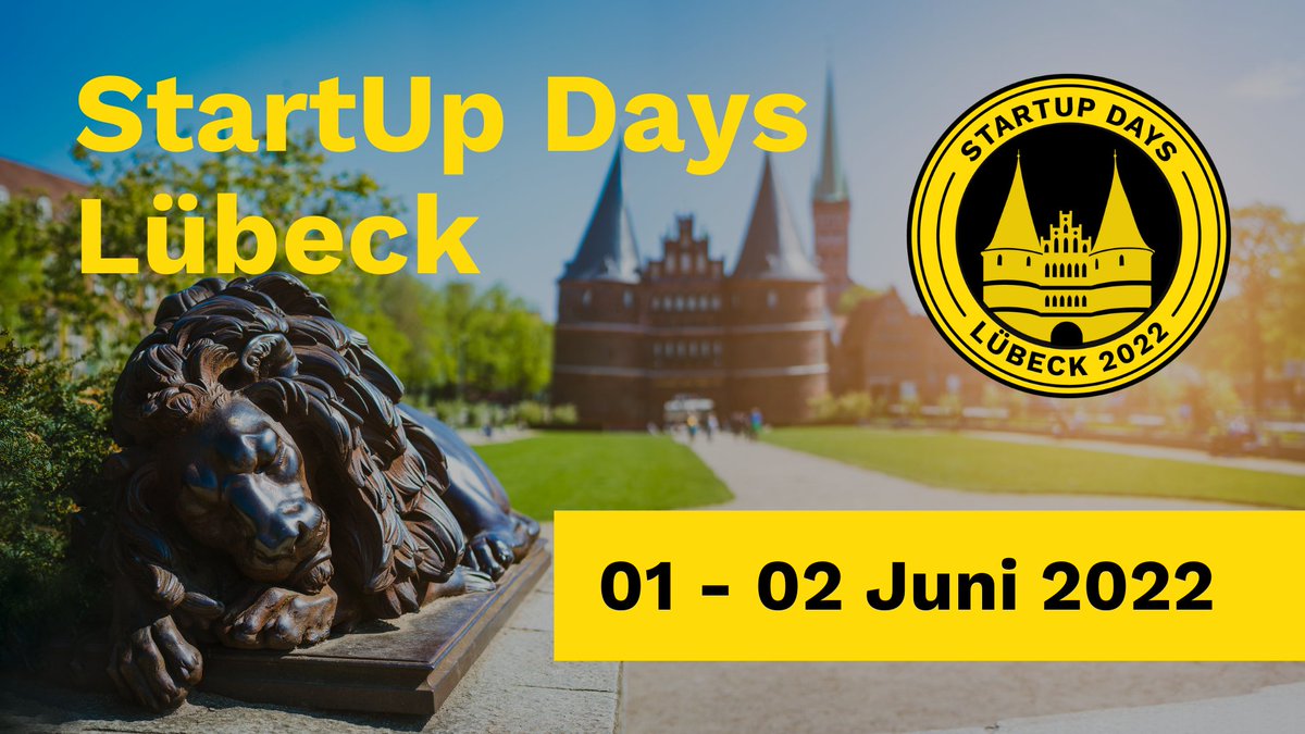 Sichere Dir jetzt Dein Ticket für die ersten STARTUP DAYS LÜBECK − Dein StartUp Event im Norden rund um Innovation, Technologie &amp; Community.
>> Wann: 1./2. Juni 2022
>> Wo: Technikzentrum Lübeck Campus
>> Limitierte Tickets: eventbrite.com/e/309468818567