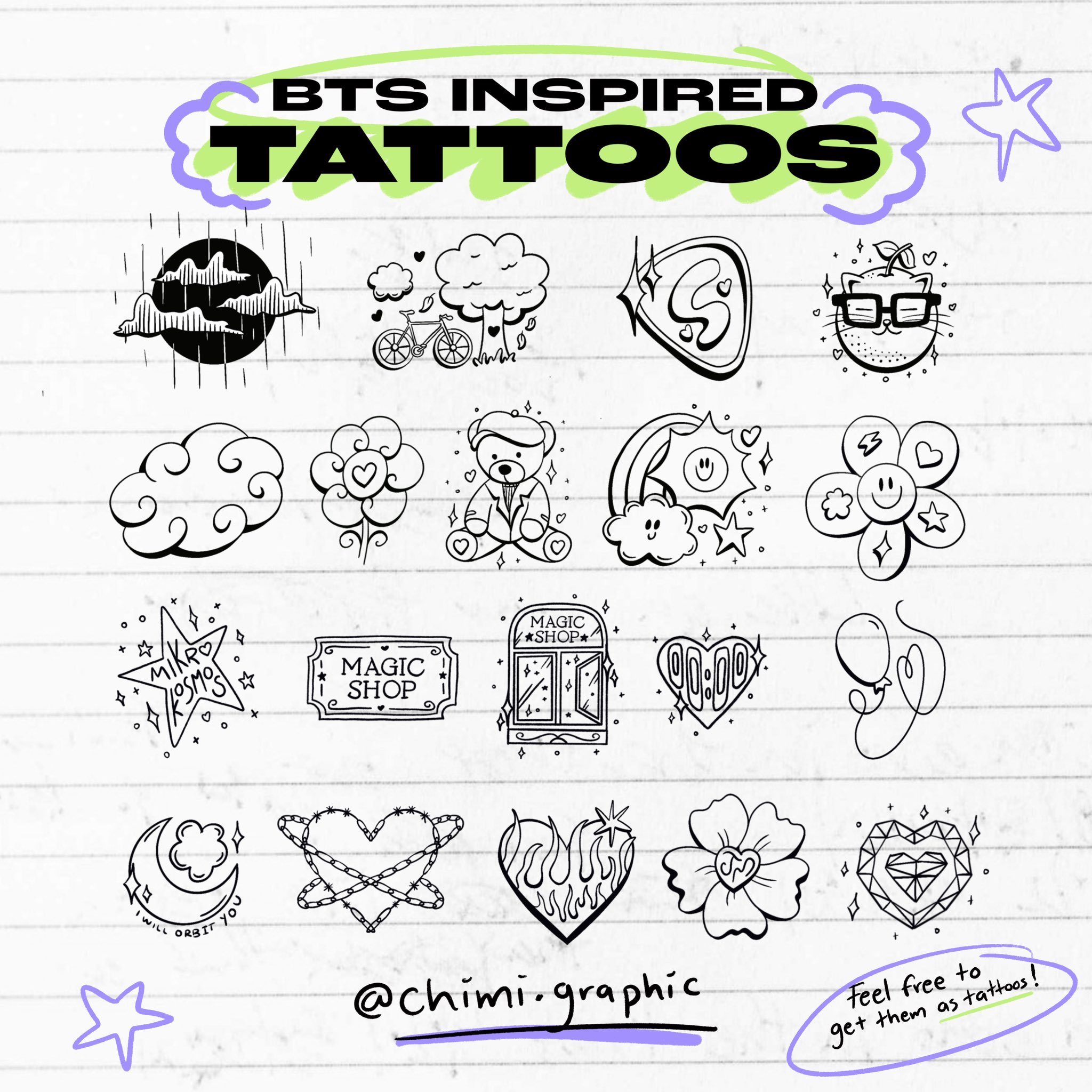 Tattoos inspired by BTS on X Moonchild you shine  RM  BTS BTStwt  tattoo BTStattoo httpstcoP8xSicTeHg  X