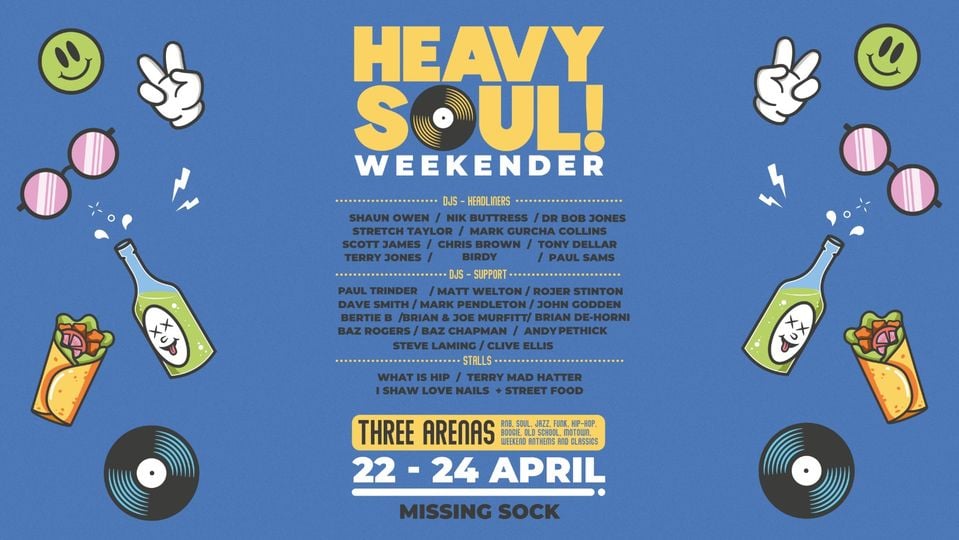 The weekend of Friday APRIL 22 to SUN APRIL 24- 2022. is Heavy Soul Weekender-Cambridge with Shaun Owen  &amp; friends.... YESSSS!!!!......We'll see you there Soul Family.....WE'LL SEE YOU THERE!..... BIG LOVE &amp; SOUL-ALWAYS! DrBob Jones &amp; Debs 😍👏👍🙏❤️❤️