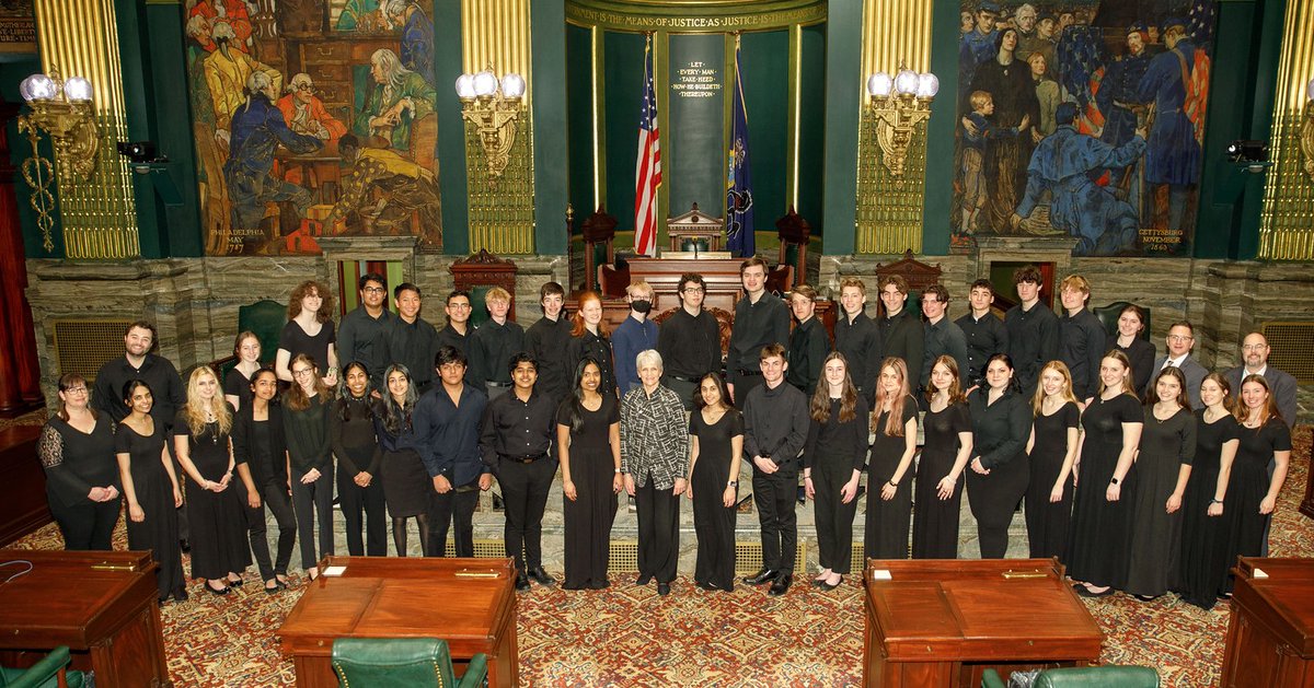 WestChesterASD's tweet photo. Our #WCASD students truly have the coolest experiences! Recently, the Henderson High School Chamber Choir and Chamber Orchestra performed and were recognized at the State Capitol in Harrisburg as part of the celebration of #Music in our Schools Month πΌ#WCASDEducates https://t.co/9onZFqyi6n