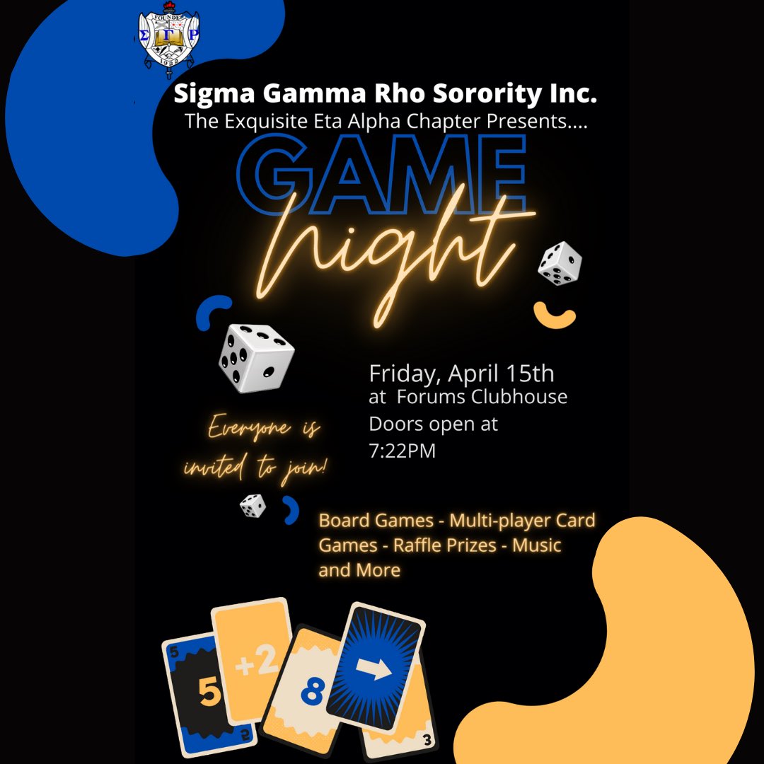 Let the games begin! 😈 Join us for a night of games, food, and fun !            #sigmagammarho #gamenight #HA