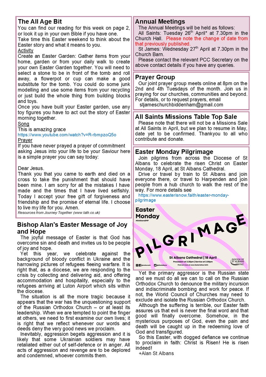 BiddenhamChurch's tweet image. Join us over the Easter weekend.  We look forward to welcoming you.