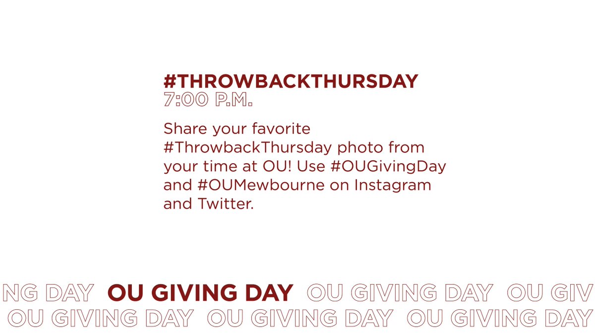 OUMewbourne's tweet photo. Help us win more money! Share your favorite #ThrowbackThursday photo from your time at OU. Use #OUGivingDay and #OUMewbourne on Instagram & Twitter. https://t.co/xFvoWNbuzW