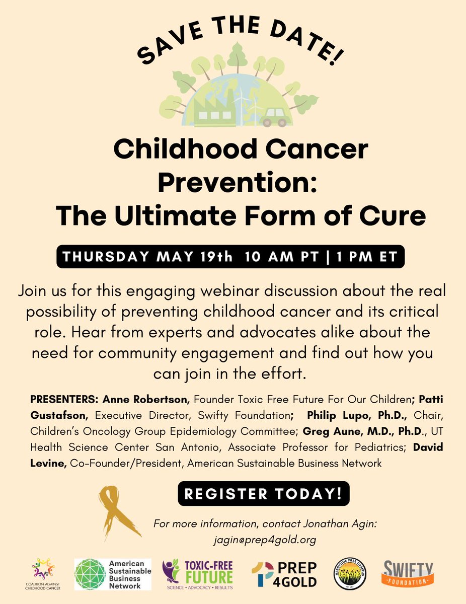 Don't miss this opportunity to gain a better understanding of the prevention of #ChildhoodCancer  cancer, and how you can get involved in this important advocacy. Register today! #CCPI #PreventionMatters us02web.zoom.us/meeting/regist…