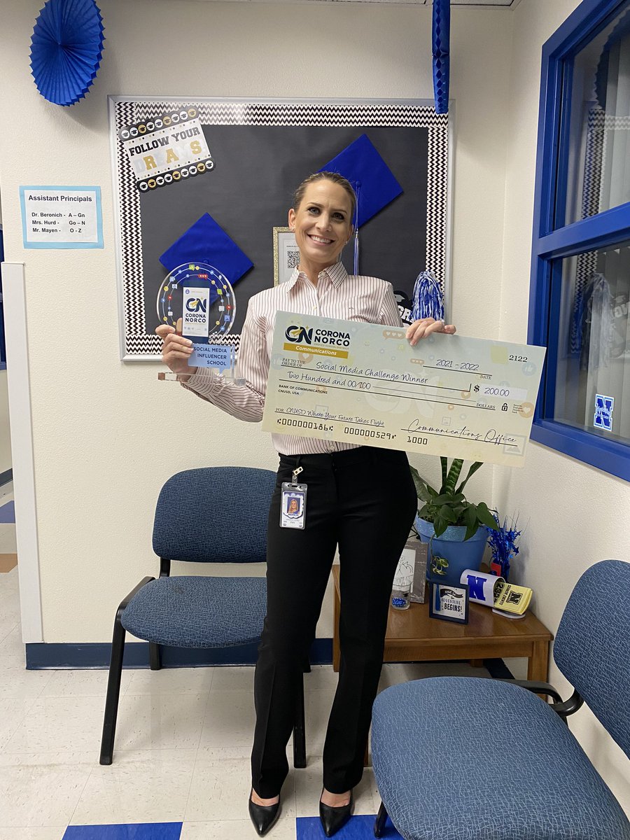 🎉 Celebrating 🥳 my role as Social Media Influencer for March!!! Keeping the school connected one post at a time. 📱 Thank you, <a href="/CNUSD/">Corona-Norco USD</a> !!! <a href="/NorcoHighSchool/">Norco High School</a>