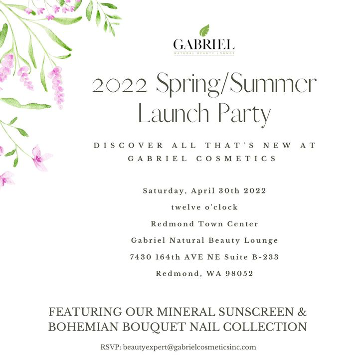 Have you RSVP’d to our SS22 Launch Party yet? 🎉🎉 Join us at the Gabriel Natural Beauty Lounge on Saturday, April 30th from 12-5pm to celebrate everything new at Gabriel Cosmetics!

Email us at beautyexpert@gabrielcosmeticsinc.com to save your spot. 😍