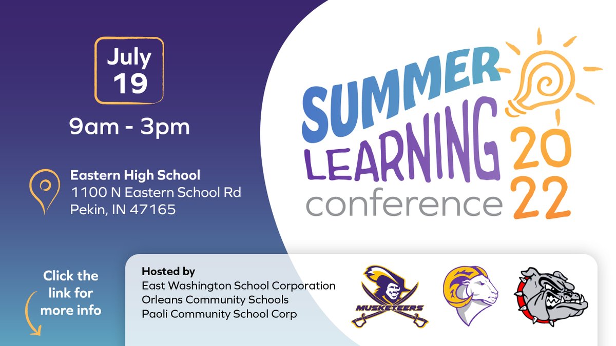 eesinnovation's tweet photo. Registration is officially open for the Summer Learning Conference on July 19! Complete the form to reserve your spot. The website in our bio has more information available or you can send us a message with any questions you have!
https://t.co/DAFRy7ZKil https://t.co/Q43j5UHcjK