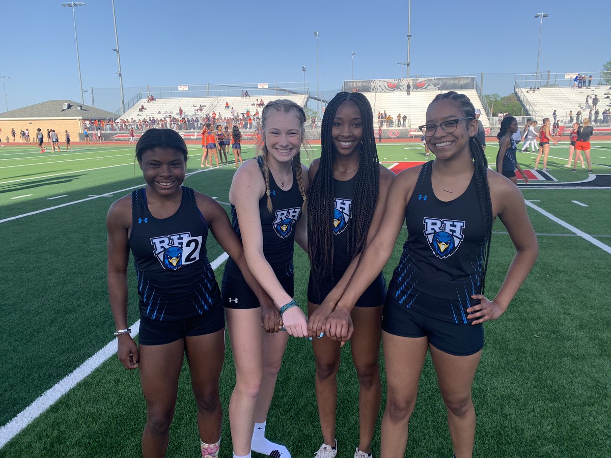 🥇Varsity Girls 4x100 District 10-5A Champions in a new school record of 46.96! <a href="/RockHillHS/">Rock Hill High School</a> <a href="/PISD_Athletics/">ProsperISDAthletics</a>