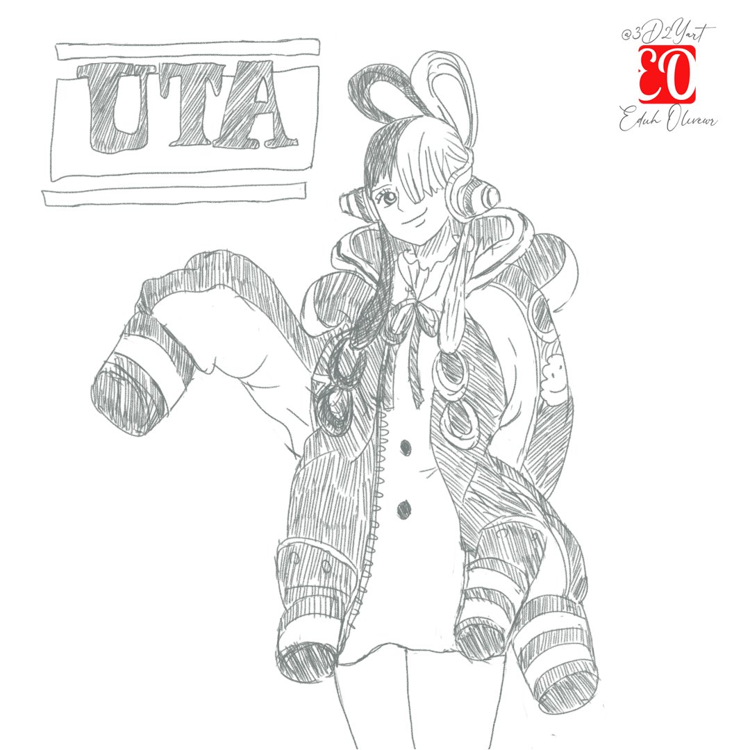 3d2yart's tweet photo. Meu sketch UTA  #onepiecered #uta #shanks #ONEPIECE https://t.co/eTcqGHcsqq