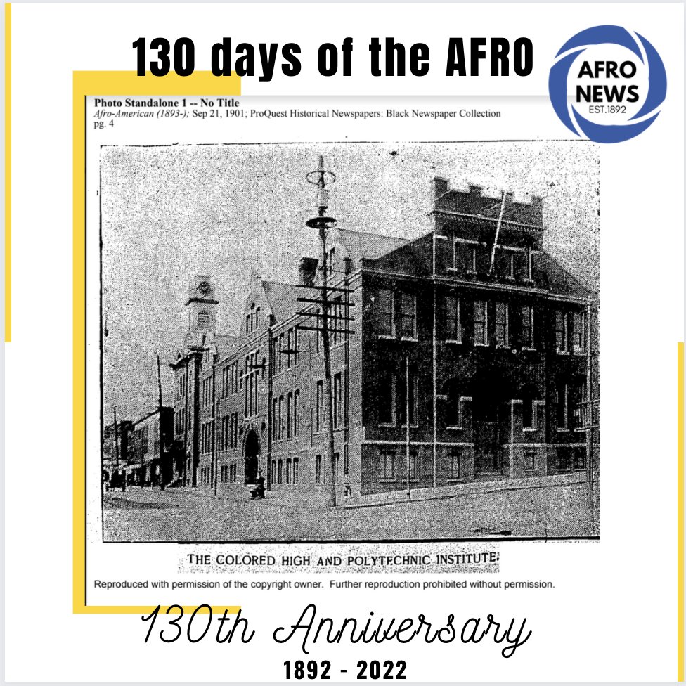 afronews's tweet photo. The Colored High &amp; Training School was founded in 1882. From 1900 to 1925 it resided on the corner of Pennsylvania Ave &amp; Dolphin St. In 1925 the school relocated to Calhoun &amp; Baker Street, renamed Frederick Douglass High School.

https://t.co/hj2DqpbvaW

#afronews #130daysofAFRO https://t.co/Pzg9XoEFLF