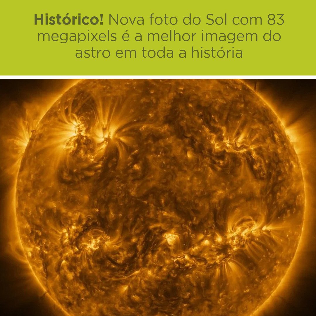 A Agência Espacial Europeia (ESA) compartilhou uma nova foto do Sol que é a melhor imagem do astro-rei feita na história. Com ultra resolução de 83 megapixels, a nova foto do Sol mostra detalhes nunca vistos antes. Leia o post completo no iPhoto Channel: iphotochannel.com.br/foto-do-sol-e-…