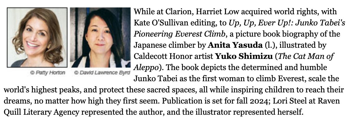Congratulations to @anita_yasuda and <a href="/yukoart/">Yuko Art</a> on the announcement of UP, UP, EVER UP! with <a href="/ClarionBooks/">Clarion Books</a>. This is sure to be a beautiful addition to the PB shelves! @Bookishsort @litwitlow