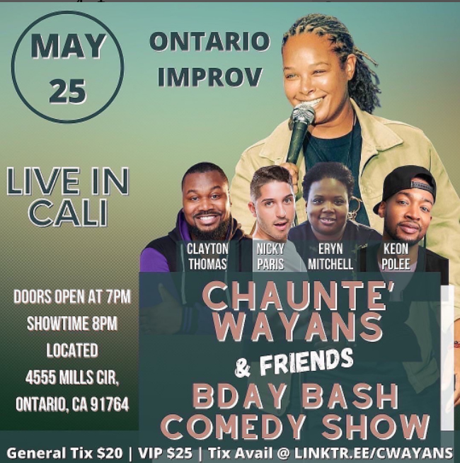 The Urban Blockchain, L.L.C. (@theurbanblockch) on Twitter photo My buddy, <a href="/cwayans/">Chaunte Wayans</a> My Birthday Is Next Month & I’m Kicking Of #ChaunteWayans&Friends Comedy Show @ontarioimprov #comedy #cwayans #comedian #funny
Come celebrate with me & this hilarious lineup
Weds - May 25 - 8pm ix avail at Linktr.ee/cwayans My buddy, <a href="/cwayans/">Chaunte Wayans</a> My Birthday Is Next Month & I’m Kicking Of #ChaunteWayans&Friends Comedy Show @ontarioimprov #comedy #cwayans #comedian #funny
Come celebrate with me & this hilarious lineup
Weds - May 25 - 8pm ix avail at Linktr.ee/cwayans