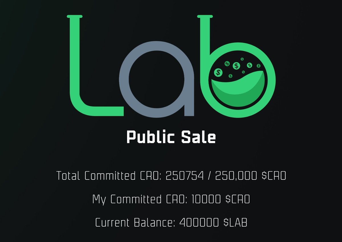 TheLaboratoryIO's tweet image. This is #CRAZY! The public presale has filled and is now going into overflow! 7.5 hours to go!

Thank you to @croresearch
for pushing us over the edge! Our community is strong and we've only just begun.

#crofam #NFT #overflow #presaletoken