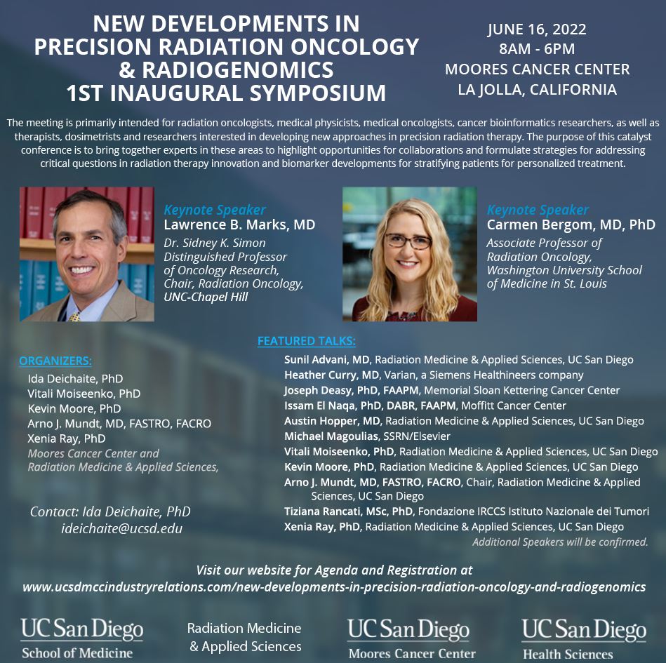 Excited to promote this upcoming symposium at UCSD focused on Precision RT & Radiogenomics! We’ve got a great list of speakers and are looking forward to hosting multi-disciplinary conversations to move the field forward!  Full details at: ucsdmccindustryrelations.com/new-developmen…
