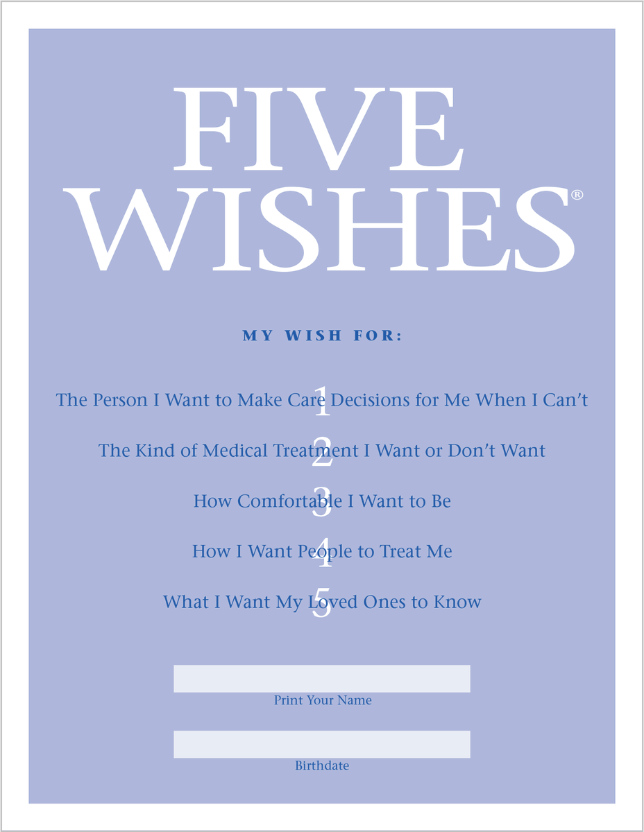 greennomad61's tweet photo. No one wants to talk about it - but please don't wait.
Easy to download, print.
Legal document ๐งพ
"Talk to your loved ones today about what matters most. The advance care planning program trusted by more than 40 million people"
#5Wishes
#DyingWithDignity
https://t.co/vuGIrvSoiQ https://t.co/6dbn9zYT80