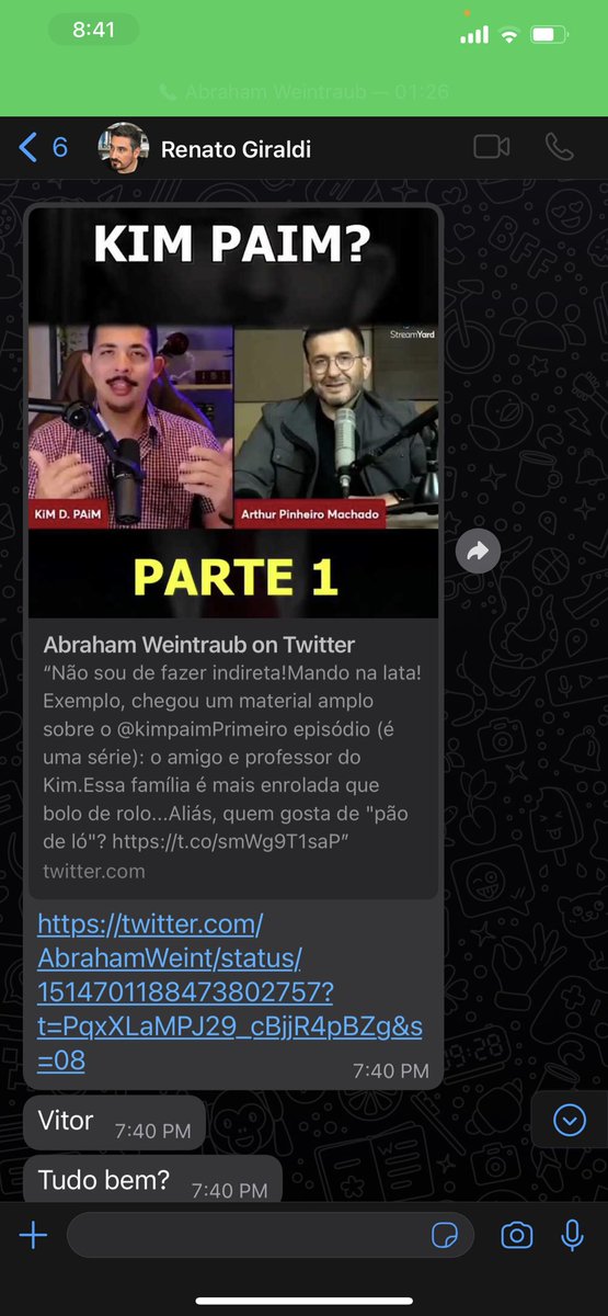 <a href="/kimpaim/">Kim D. Paim</a> Quer o print de quem mandou msg antes? Ta aqui, cara de sono. Agora confere o horário. E tenta dormir um pouco