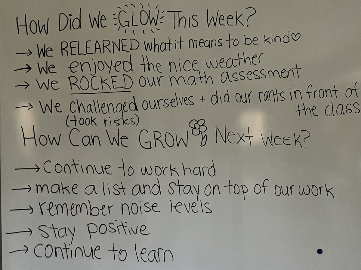 End of the week celebrations &amp; goals for the 7/8’s!!! Together as a class we talked about some of the great things that happened in our classroom &amp; some things we want to continue to work on when we get back on Tuesday! Great work Falcons!!!!! ✨ <a href="/FitchSchool/">Fitch Street School</a> <a href="/dsbn/">District School Board of Niagara</a>