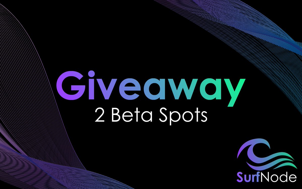For our final phase of beta testing, we are giving out 2 beta spots on Twitter.

In order to obtain entry into this giveaway, please do the following:
- LIKE♥️
- RETWEET♻️
- FOLLOW💾
- TAG A FRIEND📞

*You must have access to a solana bot to enter.
#Solana #SolanaNFTs #SurfNode
