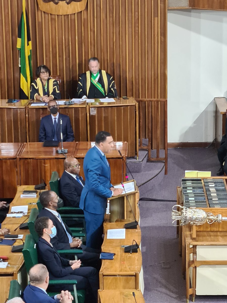 sarodriques's tweet photo. Incredible moment seeing my old university colleague &amp; now one of the finest Prime Ministers #Jamaica has had, Most Hon @AndrewHolnessJM, welcoming 1 of the world's most astute &amp; impressive leaders, H.E. @PaulKagame, 2 address our national Parliament. A memorable day in history. https://t.co/eI3bxp1aco