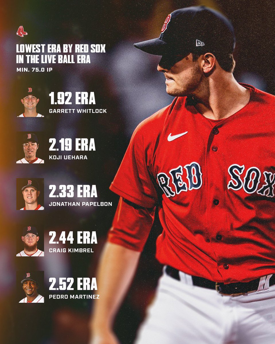 RedSox's tweet photo. Just how good has Garrett Whitlock been? 

Take a look at the names on this list. https://t.co/oz401hMq4Z