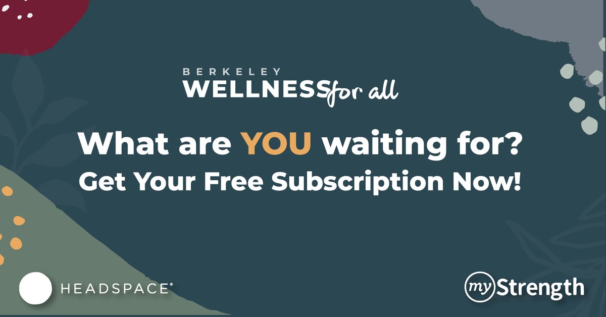 Hey Berkeley, have you gotten your FREE subscription to wellness apps Headspace and MyStrength yet? What are you waiting for?

Get access now:
helpathandca.org/berkeley/
